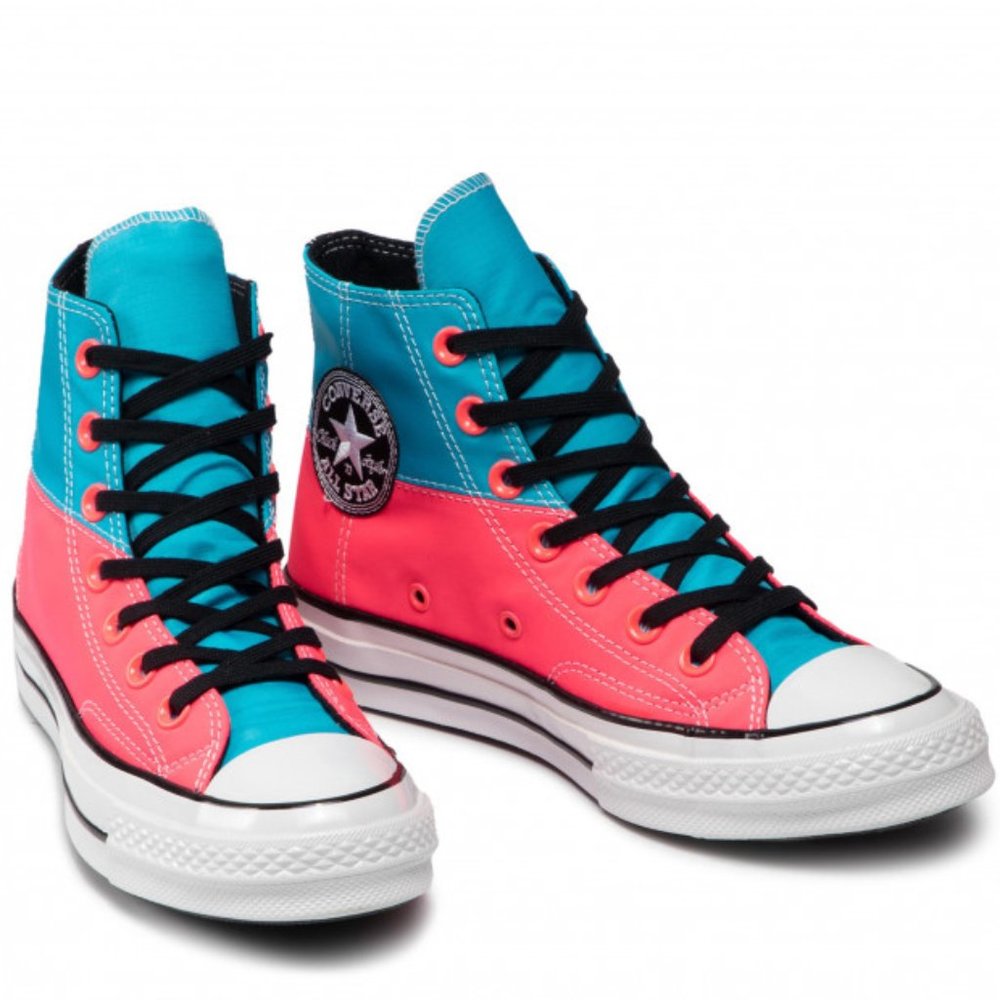 Converse Women's CTAS 70 Hi 164087C Racer Pink/Gnarly Blue/Black/White